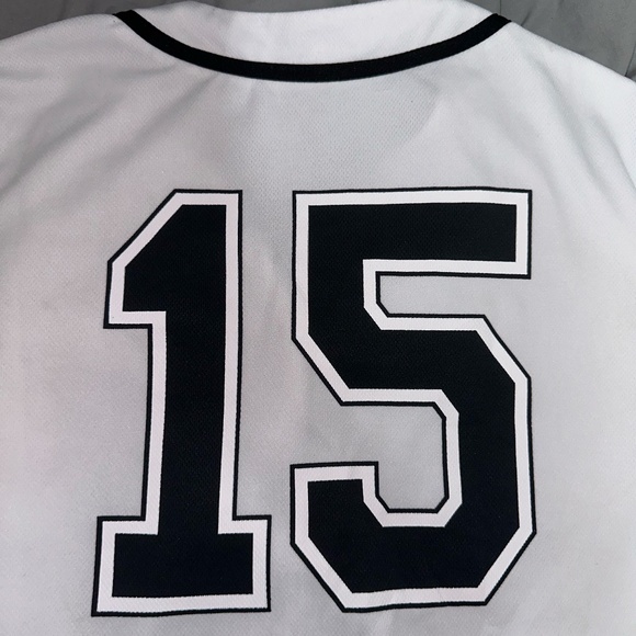 Button-down Oversized Jersey - US S - Unisex - Black - White - Forever 21 - Picture 10 of 11